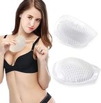 queensecret Breathable Silicone Bra Inserts,Honeycomb Semi-Adhesive Breast Enhancer Perforated Push Up Booster Pads, Transparent, Medium