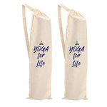 NETTIE Yoga mat Cotton Carry Bag with strap and drawstring - Big Size - Pack of 2