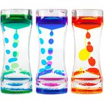 Liquid Motion Bubbler Timer Colorful Oil Hourglass Liquid Sensory Toys Activity Fidget Toy Calm Stress Relief Desk Toys Desk Decor Adults Fidget Water Timers(3 Colors)