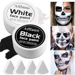 Black and White Face Paint 6pcs Hal