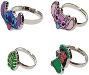 LUV HER Kids Jewelry: 4-Piece Adjustable Rings for Girls, Ring Sets with metal charm Fashion Girls Jewelry Ages 4+, Metal, No Gemstone