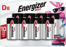 Energizer MAX D Batteries (8 Pack), D Cell Alkaline Batteries