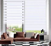 TANZUOER Zebra Roller Blinds Dual Layer Roller Shades Light Filtering Day and Night Blinds, Height 150cm