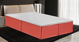 MK Home Mk Collection Solid Pleated Bed Skirt 14" Drop New (Coral, Queen)