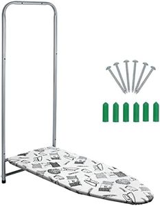 Duwee Wall and Door Mounted Ironing Board 37x98 cm, Foldable Iron Board Save Space with Heat Resistant Cover, Metal Mesh