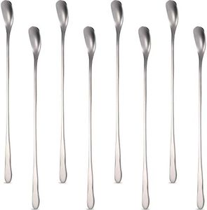 Patelai 8 Pieces Stainless Steel Coffee Stirrers Mixing Spoon Drink Cocktail Stir Sticks Stirring Tea Spoon Long Handle Bar Spoon, 7.87 Inch