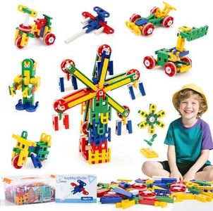 cossy STEM Building Toys for Kids, Construction Building Blocks, Educational Toys for 3-5 4-8 5-7 6-8 Year Old, Creative Games, Engineering, STEM Kits, 208 Pcs