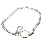 38cm Long Hipster Strong Metal Curb link chain Ring Keyring Keychain Key Chain Silver Key Wallet Belt Ring Clip Key Fob Keyfob