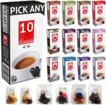 100 Nespresso Compatible Coffee and Chocolate Pods. Pick Any 10 Packs from 19 Blends Including: Espresso, Latte, Chocolate and New Eco Capsules