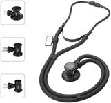 MDF Instruments, Sprague Rappaport Dual Head Stethoscope with Adult, Pediatric, Infant Convertible chestpiece - All Black (MDF767-BO)