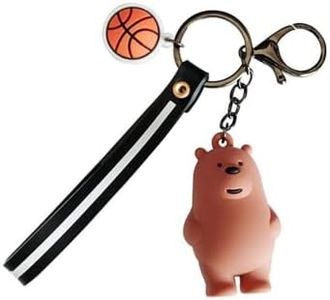 SPEEDYUNI Cute Bear Keychain, ICE BEAR/GRIZZLY/PANDA Cute Cartoon Keychain Perfect Gifts: The Three Bare Bears, We Bare Bears, Grizzly, One size