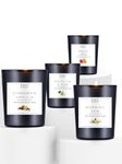 Em5 Ceramic Set Of 4 - Cinnamon Vanilla, White Tea & Pear, Apricot Apple, Morning Dew Scented Candles For Home & Aromatherapy| 60 Gm Each | Up To 20 Hours | Smoke Free & Non Toxic