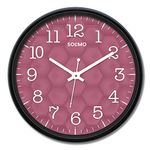 Amazon Brand - Solimo 12-inch Plastic & Glass Wall Clock - Rasberry Hive (Silent Movement), Black