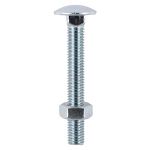 M6 M8 M10 M12 Cup Square Carriage Bolts Coach Screw WITH Hex Full Nut 20-260mm (Pack of 5,10, 20, 50,100) (10, M6x50)