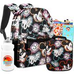 Mickey Mouse Backpack and Lunch Box Set for Kids - Bundle with 16" Mickey Backpack, Mickey Lunch Bag, Stickers, Water Bottle, More | Mickey Mouse Backpack for Boys.
