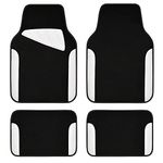 CAR PASS Waterproof Universal Fit Car Floor Mats, Car Mats Fit for SUV,Vans,sedans, Trucks,Set of 4pcs Car Carpet with Driver Heel Pad (White)