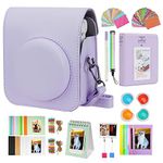 RISOU Mini 12 Camera Accessories Bundles Compatible with Instax Mini 12. - Kit Includes: Camera Case/Photo Album/Filters/Wall Hanging Frames/Stickers/Pen(12 in 1) (Purple)