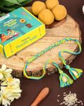 Indian Karigar Organic Plantable Rakhi for Brother with Gift Combo Set Seed Plantable Rakhi Combo with Wax Candle Puja Essentials and Greeting Card in Rakhi Gift Box Rakhi for Brother & Bhabhi