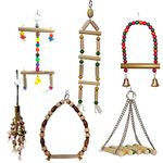 Jainsons Pet Products Bird Swing Toys, Chew Toys with Hanging Cage Toys for Small Parakeets, Cockatiels, Conures, Finches, Budgie, Macaws, Parrots, Love Birds (Bird Swing-1)