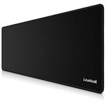 LeadsaiL Extended Gaming Mouse Pad (32X12X0.16In), Large Non-Slip Rubber Base Mousepad with Stitched Edges, Waterproof Keyboard Mouse Mat Desk Pad for Work, Game, Office, Home (Large Matt Black)