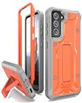 ArmadilloTek Vanguard Compatible with Samsung Galaxy S21 Plus Case, Military Grade Full-Body Rugged with Built-in Kickstand [Screenless Version] (Orange)