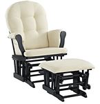 Angel Line Windsor Glider and Ottoman Cushion Set, Black with Beige