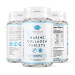 Marine Collagen Peptide Tablets 1200MG - 6 Month Supply - 180 High Strength Collagen Tablets - Hydrolyzed Tablets for Skin, Hair, Muscle & Joints