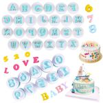 36Pcs Alphabet Cookie Cutter Fondant Letter Cutters Cake Decorations Number Plunger Moulds Icing Cutters Biscuit Embosser Baking Mold for Birthday Wedding Baby Shower Christmas Party Cake Decoration