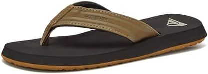 Quiksilver boys Youth Monkey Wrench Flip Flop (Little Kid/Big Kid) Sandal, Tan - Solid, 4 Big Kid US