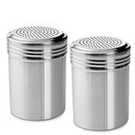 ChefLand Set Of 2, Stainless Steel Dredges Pepper Salt Shakers, without Handle