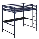 DHP Miles Metal Full Loft Bed with Desk, Blue