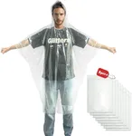 Ponchos Family Pack, (8 Pack) Rain Poncho for Adults Disposable Emergency Rain Ponchos