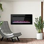 AuraHome® 36" Wall Mounted Fireplace with Front Vent, 1800W LED Glass Front LED Screen Control 7 colours Backlight 90cm 2022 Model