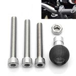 Riloer Motorcycle Fork Stem Ball Base Motorcycle Handlebar Clamp Ball with M8 Screws for RAM Mount