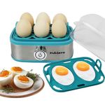 The Better Home FUMATO 2 in 1 Electric Egg Boiler Machine & Egg Poacher 210W | Boil 6 or Poach 2 eggs at once | 3 Boiling Modes, Stainless Steel, Automatic Turn Off | 1 Yr Warranty (Misty Blue)