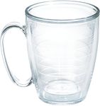 Tervis Made in USA Double Walled Clear & Colorful Tabletop Insulated Tumbler Cup Keeps Drinks Cold & Hot, 16oz Mug, Clear