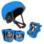 Niftii Kids Helmet with Pads - Adjustable Multi-Sport Complete Safety Gear for Cycling, Skateboarding & Scooting - Ideal for Boys & Girls Ages 3-15 - Kids Bike Helmet Set, Blue