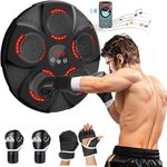 Music Boxing Machine, Includes 4 Boxing Gloves Smart Boxing Training Gym Equipment Punching Machine, Wall Mount Electronic Boxing Trainer Pad for Home Workout Stress Relief