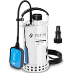 FOTING 900W Stainless Steel Submersible Water Pump with Float Switch, 13000 L/H Electric Sump Pump for Dirty/Clean Water, Portable Water Pump Drainage Pump for Garden Pond, Pools, Hot Tub, Ditches