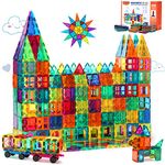 Gemmicc Magnetic Tiles Building Blocks for Kids, STEM Approved Educational Toys,3D Magnet Puzzles Stacking Blocks for Boys Girls,100 PCS Advanced Set with 2 Cars