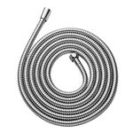 OFFO Shower Hose 4m,Stainless Steel Replacement High Pressure Extra Long Shower Hose Anti-Kink Electroplating Shower Hose for Bath Taps Nickel Gray