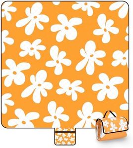 Picnic Blankets, 79''x79'' Extra Large Beach Blanket Waterproof Sandproof, 3-Layer Fabric Foldable & Portable Outdoor Beach Mat for Camping, Family Picnics, Travel, Lawn, Park Outings-Limoncello