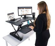 Victor DCX760 Height Adjustable Sit Stand Desk with Large Desk Surface, Makes The Ideal Heavy Duty Standing Desk for Any Professional, Home or Industrial Setting