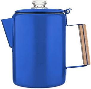 COLETTI Bozeman Blue Percolator Coffee Pot — Camping Coffee Makers — Camping’s Favorite Percolator – NO Aluminum or Plastic [9 cup, Blue]