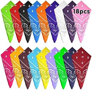 FEPITO 18 Stück Paisley Bandanas Verschiedene Cowboy Bandanas Unisex Neuheit Print Head Wrap Schal Armband für Frauen und Männer