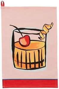 Mud Pie Old Color Trim Cocktail Towel; 21" x 14"