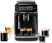 Philips 3200 Series Fully Automatic Espresso Machine, Classic Milk Frother, 4 Coffee Varieties, Intuitive Touch Display, 100% Ceramic Grinder, AquaClean Filter, Aroma Seal, Black (EP3221/44)