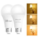 Noger 3-Way Led Light Bulbs A21, 50 100 150W Equivalent, 2700K Soft White, 3 Way E26 Light Bulbs for Reading, 500-1600-2200LM. 2 Pack