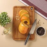 Utopia Choice Reversible Chopping Board |Wooden Chopping Board for Kitchen | Premium Teak Wood | Finished with 100% German Food Contact-Safe Oil (Teakogram Collection) | 30L x 19W x 2Th cm (Medium)