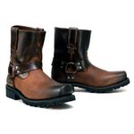 Milwaukee Leather MBM9008 Men's Brown Motorcycle Harness Boots-Two-Tone Full Grain Leather Boots with Easy Pull-On - 9.5